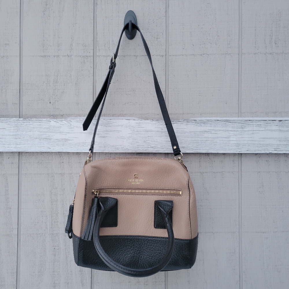 Kate Spade Leather Two Tone Colorblock Handle Messenger Shoulder Crossbody Bag